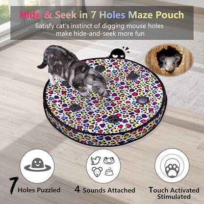ORSDA Cat Toys, Interactive Activated Moving Ball in 7 Holes Mat, Automatic - Image 3