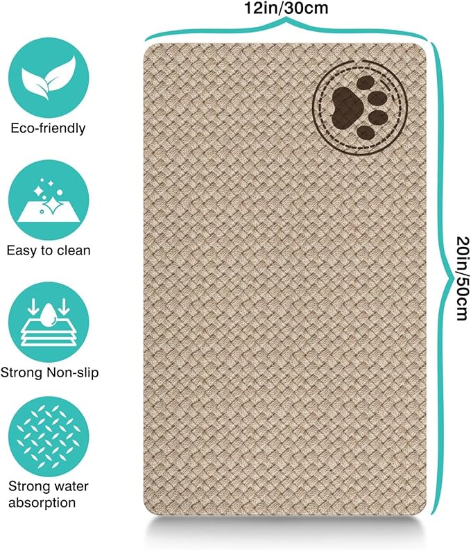 Pet Feeding Mat for Floors Waterproof Dog Mat for Food and Water Absorbent - Image 4