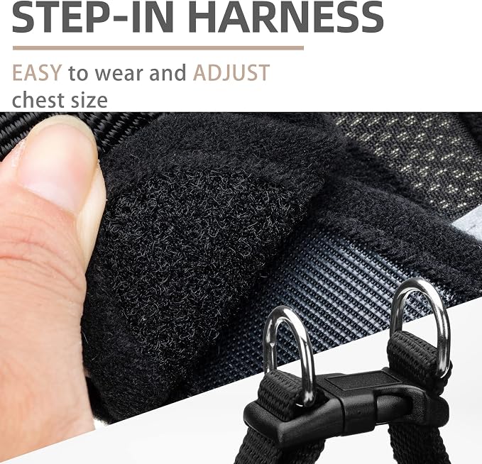 PUPTECK Adjustable Dog Harness Collar and Leash Set Step in No Pull Pet Harness - Image 3