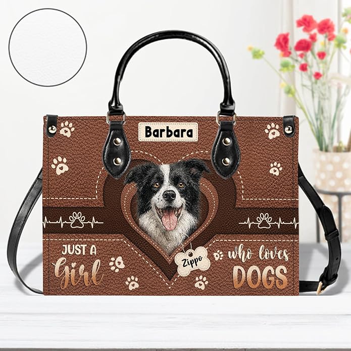 Personalized Pet Mom Leather Handbag – Custom Name Dog Cat Photo Purse - Image 7