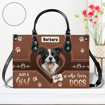 Personalized Pet Mom Leather Handbag – Custom Name Dog Cat Photo Purse - Image 7