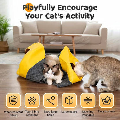 Homrich Multifunctional Collapsible Cat Play Bag, Indoor Cat Tunnel Activity - Image 3