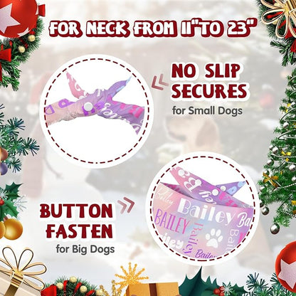 Personalized Dog Bandanas Custom Neckwear Name Button Anti-loosening Dog Scarf - Image 4
