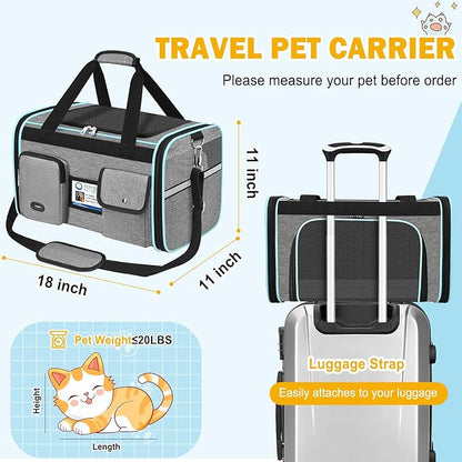 HUANLANG Soft-Sided Cat Carrier Airline Approved, Dog Carriers - Image 5