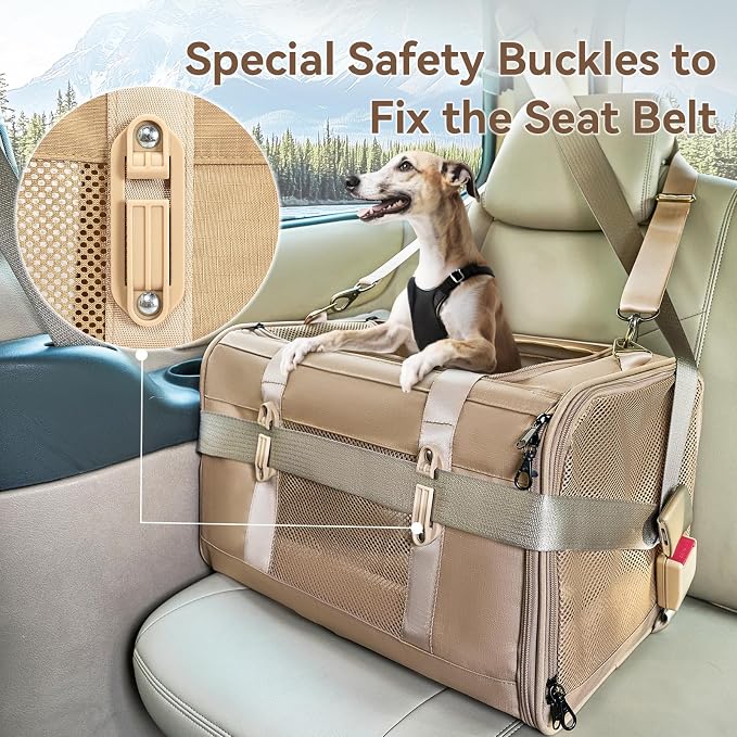 Petsfit 19x12x12 Pet Carrier for Large Cats, Soft-Sided Small Dog Travel Carrier - Image 3
