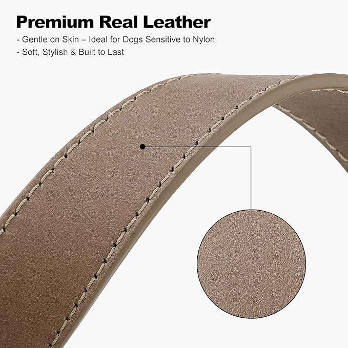 Plutus Pet Genuine Leather Dog Collar – Adjustable Pet Collar - Image 4