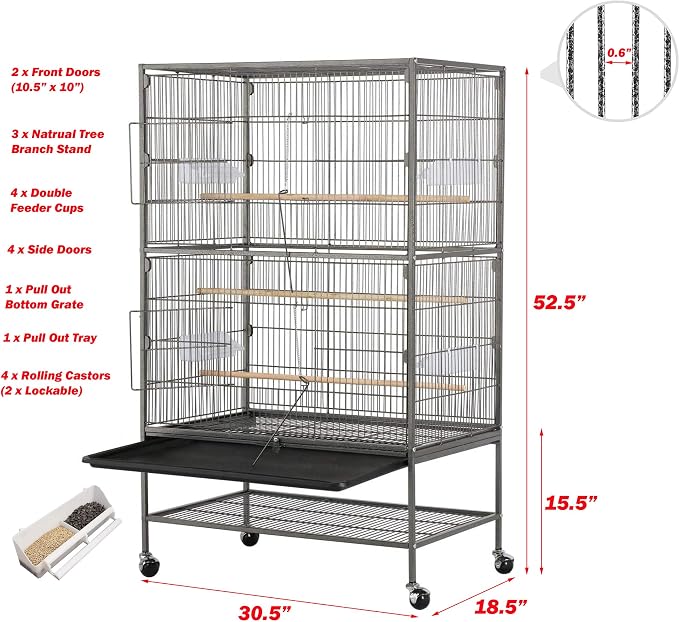 Extra Large Wrought Iron Breeding Flights Canary Parakeet Cockatiel Lovebird - Image 2