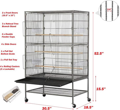 Extra Large Wrought Iron Breeding Flights Canary Parakeet Cockatiel Lovebird - Image 2
