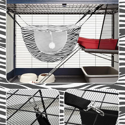 Unittype 2 Pieces Cat Cage Hammock Hanging Pet Bed Double Layer Soft Plush - Image 5