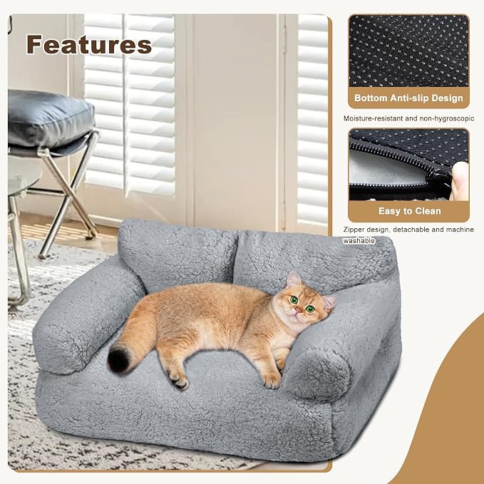 Large Cat Beds for Indoor Cats, Dog Couch Bed, Cute Cat Couch Sofas for Less - Image 5