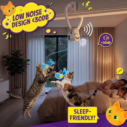 Interactive Cat Toys for Indoor Cats: Automatic Flying Bird Feather Wand Chase - Image 6