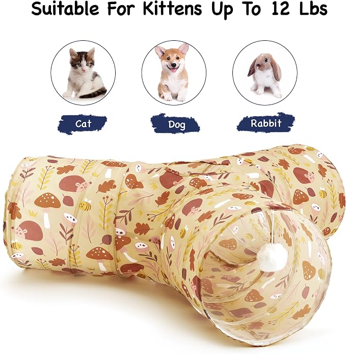 Tempcore Pet Cat Tunnel Tube Cat Toys 3 Way Collapsible, Cat Tunnels - Image 6