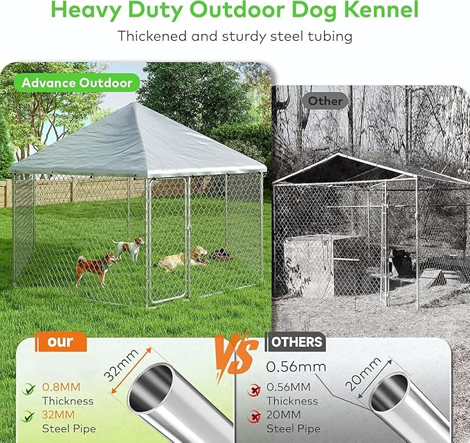 12x12 Outdoor Dog Kennel Outside Heavy Duty Dog Enclosure - Image 3