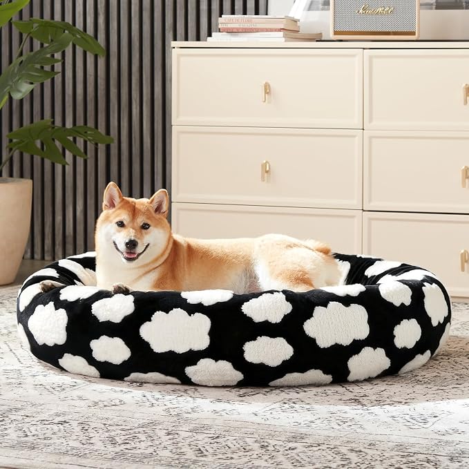 JOEJOY Donut Calming Small Dog Bed, Round Cat Beds - Image 8