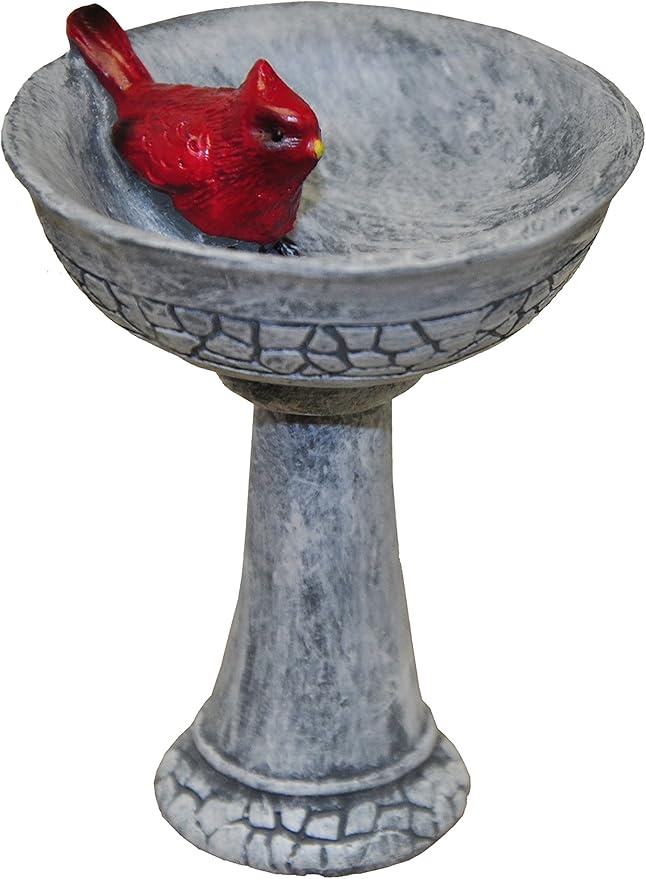G & F Products MiniGardenn Cardinal Birdbath Pick, 2.25" Polyresin Miniature by GFProducts
