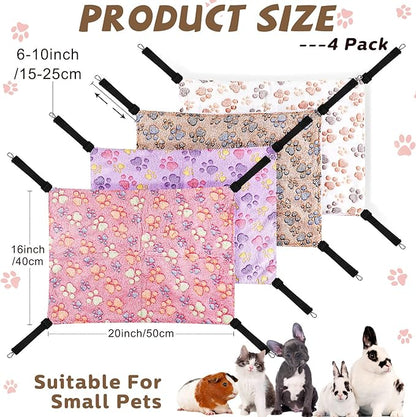Geelin 4 Pcs Cat Hammock for Cage Hanging Soft Pet Hammock Bed - Image 2