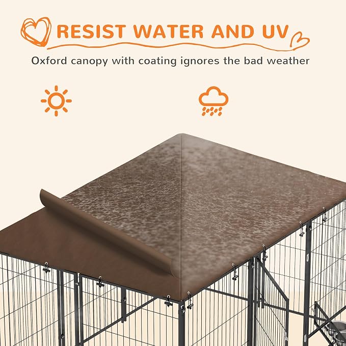 PawHut Outside Dog Kennel, 6.9' x 4.6' x 5' Puppy Play Pen - Image 4