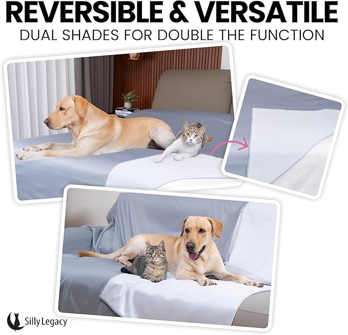 SILLY LEGACY Thin Reversible Waterproof Protective Bed Cover, - Image 3