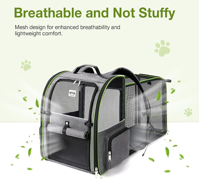 Lekebobor Large Cat Backpack Carrier Expandable Pet Carrier Backpack - Image 6