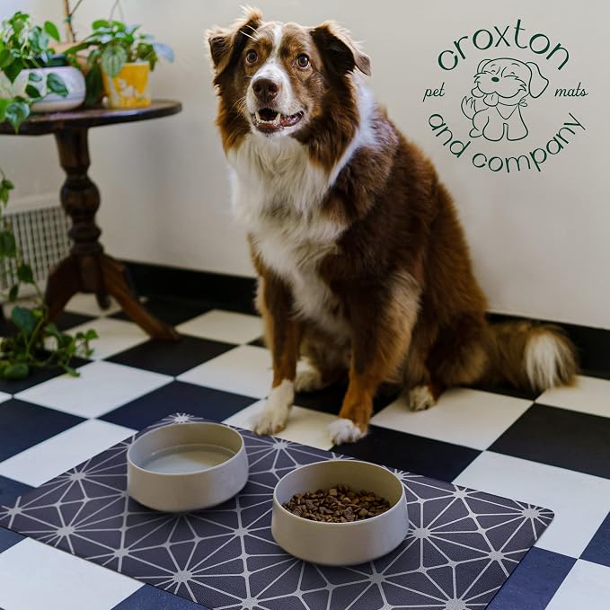 CROXTON & CO. Non-Slip Faux Leather Pet Feeding Mat - Image 6