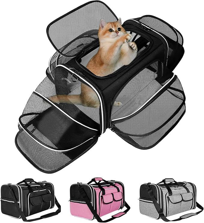 Estarer Soft Sided Pet Carrier Airline Approved, 4 Sides Expandable Collapsible by ESTARER