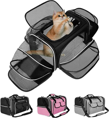 Estarer Soft Sided Pet Carrier Airline Approved, 4 Sides Expandable Collapsible by ESTARER
