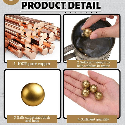 4 Pcs Bird Bath Copper Disk Balls, Spherical Design Purity Disk - Image 4