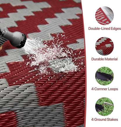 GENIMO Christmas Outdoor Rug for Patio Clearance, Lightweight Waterproof RV - Image 5