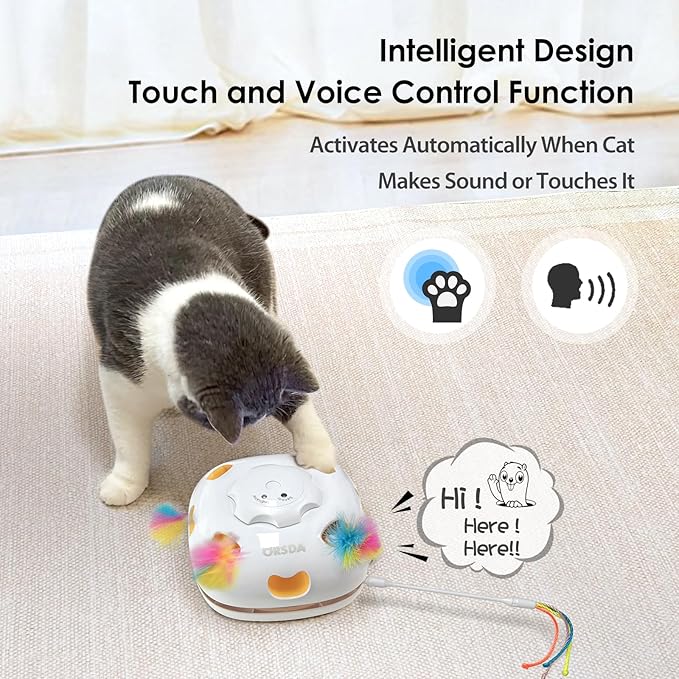 ORSDA Interactive Cat Toys for Indoor, 4 in 1 Automatic Cat Toy for Kitten - Image 5