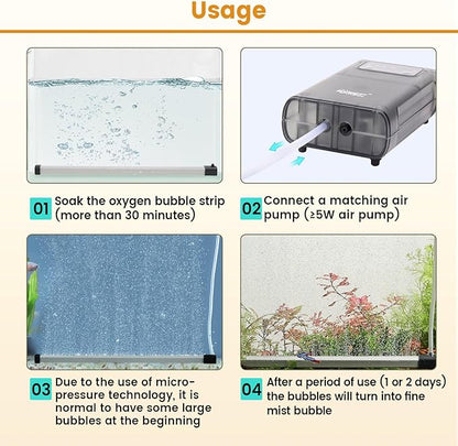 hygger Aquarium Bubble Strip, Nano Air Bubble Curtain Wall Aquarium Air Stone - Image 5