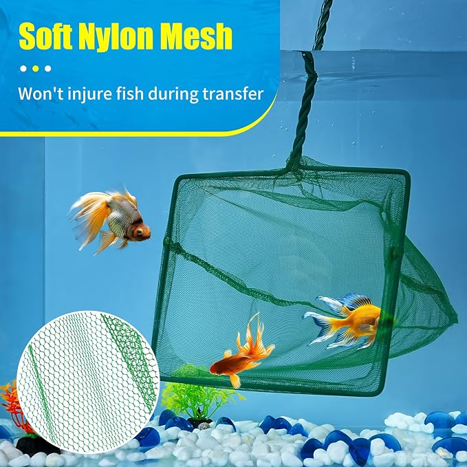 AQUANEAT 8 Inch Aquarium Fish Net, Wastes Skimming Cleaning Tool - Image 2