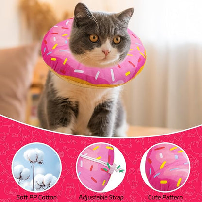 Cat Cone Soft Collar, Adjustable Cat Recovery Collars Kitten Cones to Stop - Image 3