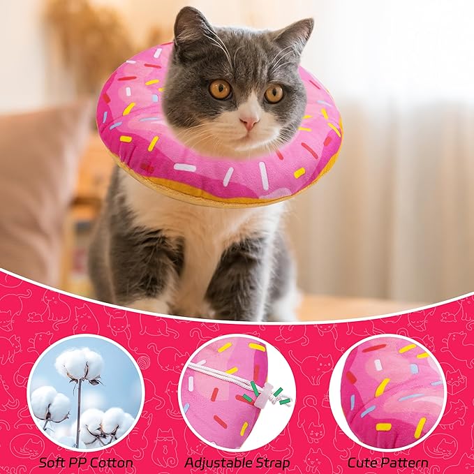 Cat Cone Collar Soft, Adjustable Cat Recovery Collars Spay Cones to Stop Licking - Image 3