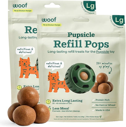 WOOF Pupsicle Refill Pops, Delicious Long Lasting Dog Treats, Pre-Made Pupsicle by Woof