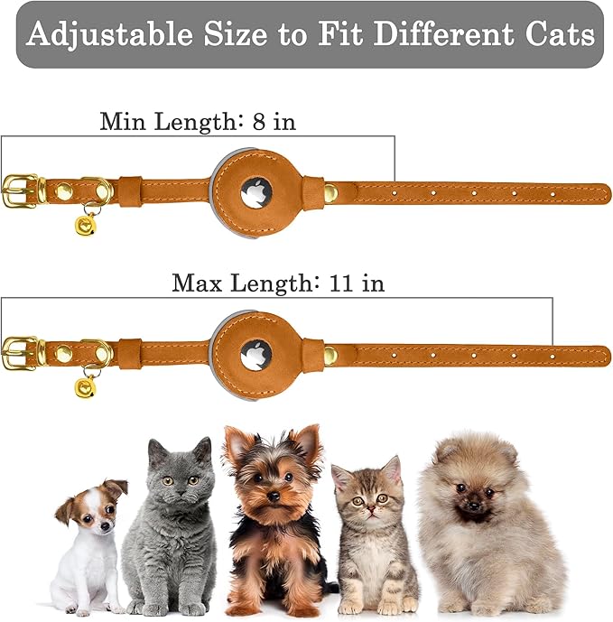 OOPSDOGGY Reflective Leather AirTag Cat Collar - Image 3