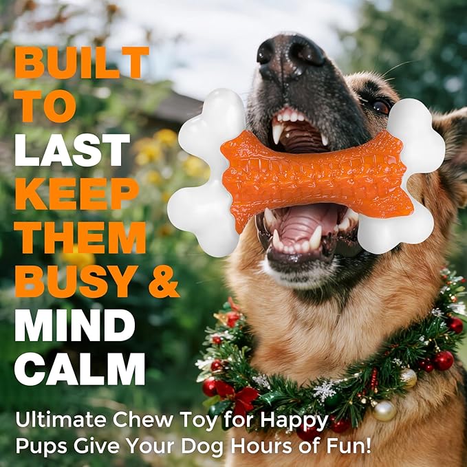 6-Pack Dog Toys for Aggressive Chewers Large Breed, Tough Bones, Nylon Puppy - Image 3