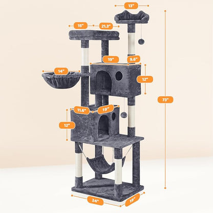 Yaheetech 73inch Cat Tree, Cat Stand Furniture - Image 6