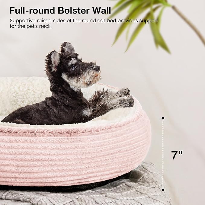 Love's cabin Round Donut Cat and Dog Cushion Bed, 25in Pet Bed - Image 5