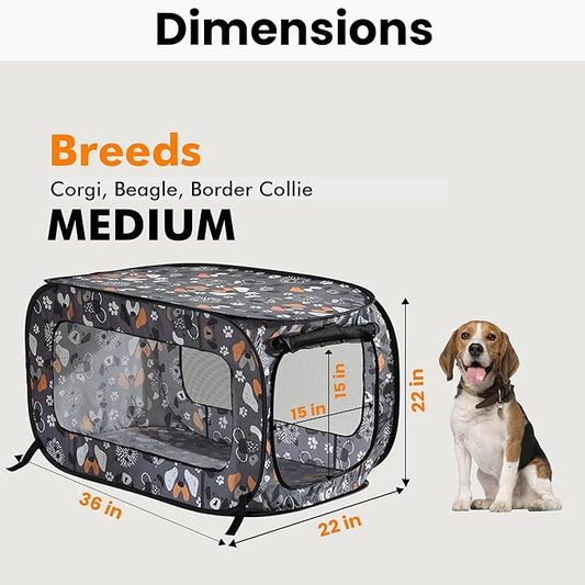 Beatrice Home Fashions Portable, Collapsible, Pop Up Kennel Travel Cat and Dog - Image 2