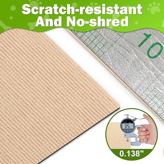 Bed Cat Scratcher Pad, 47.2"x15.8"Cat Scratching Mat, Self-Adhesive Trimmable - Image 4