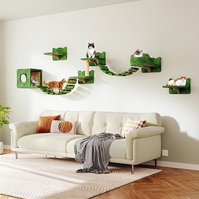 9-in-1 Cat Wall Shelves, Wall Mounted Cats Furniture Set - Image 6