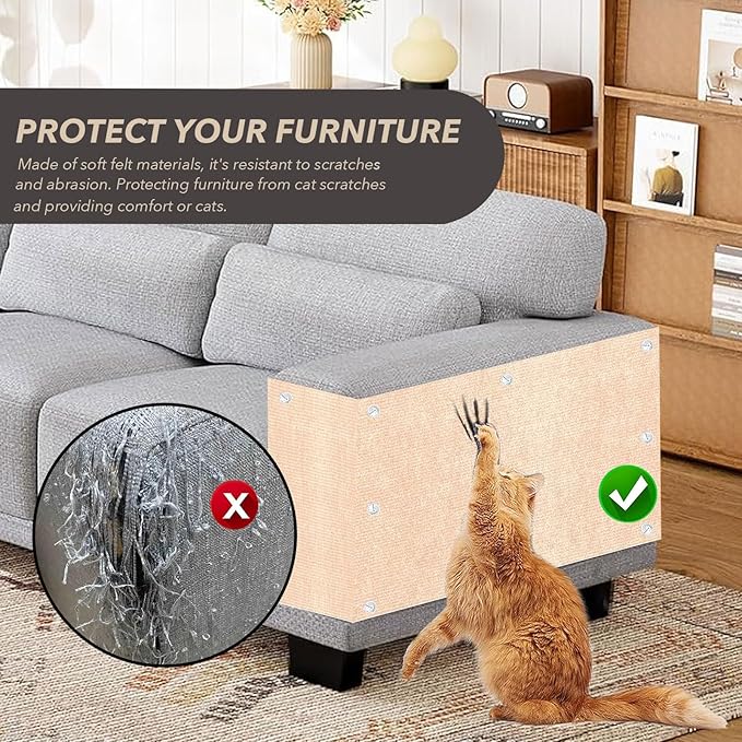78.7"X15.8" Cat Scratching Mat, Self-Adhesive Cat Scratch Carpet, DIY Cats - Image 3