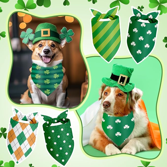 Weewooday 50 Pcs St Patricks Day Bandanas Bulk - Image 4