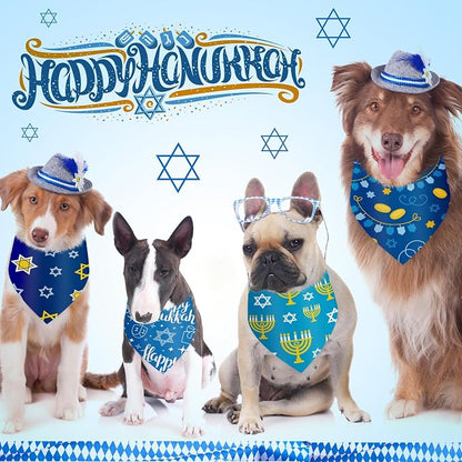 Abbylike 50 Pcs Hanukkah Dog Bandanas Bulk Blue Bandanas - Image 4
