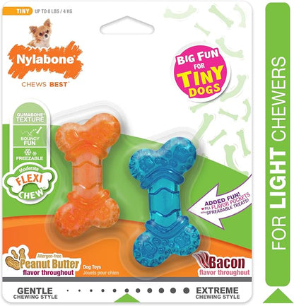 Nylabone Moderate Chew Flexi Chew Bone Peanut Butter & Bacon XX-Small/Tiny - Image 7