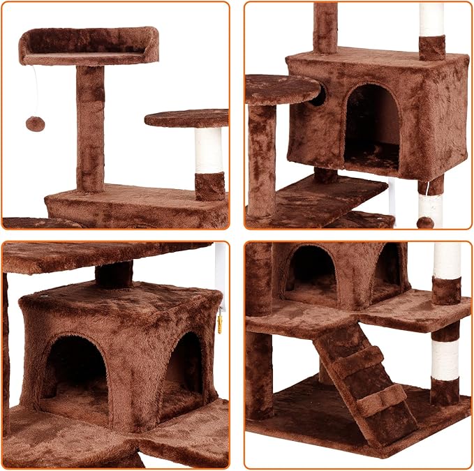 54-Inch Cat Tree for Large Cats, Sturdy Multi-Level Cat Tower - Image 2