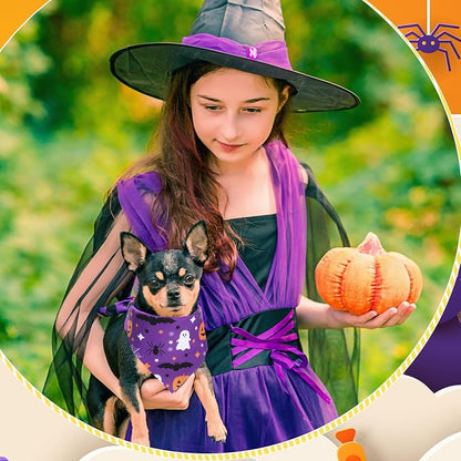 Abbylike 50 Pcs Halloween Dog Bandanas Bulk Pumpkin Bandanas - Image 6