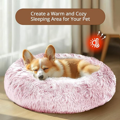 JOLLYVOGUE Calming Dog Bed Medium Size Dog, Anti-Anxiety Donut Medium Pet Bed - Image 4