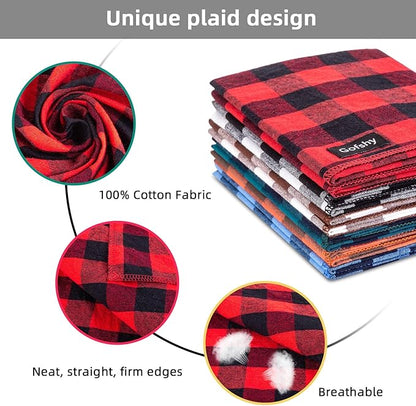 Christmas Dog Bandana Large- Red Black Dog Scarf Buffalo Plaid Printing - Image 3
