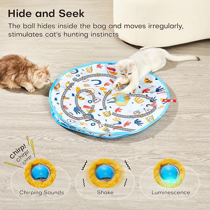 Potaroma Interactive Cat Toys, Fast Moving Ball in Play Mat, Automatic Motion - Image 3